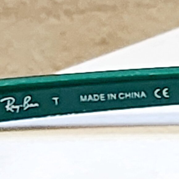 Genuine Ray-Ban RB3106 Clubmaster w/ Black Frame over Silver w/ Green Temples main image 4